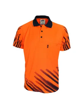 DNC Hi Vis Sublimated Full Stripe Polo (3566)