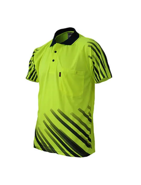 DNC Hi Vis Sublimated Full Stripe Polo (3566)