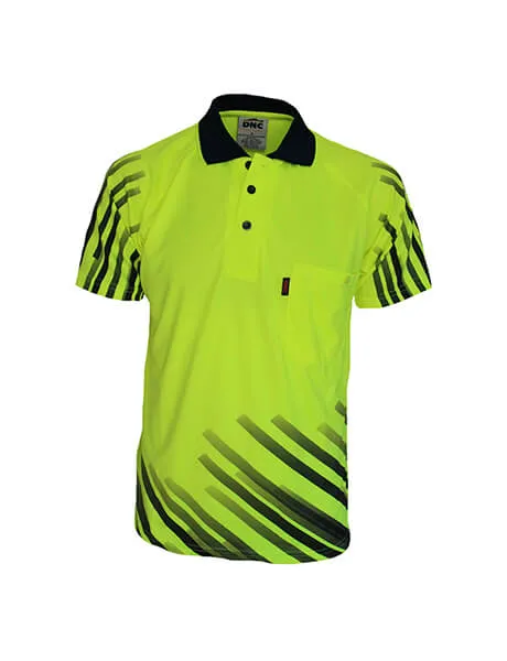 DNC Hi Vis Sublimated Full Stripe Polo (3566)