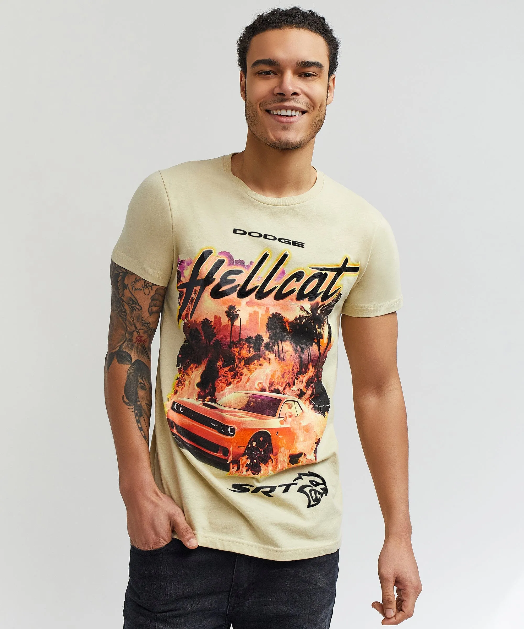 Dodge Hellcat Printed Tee - Tan