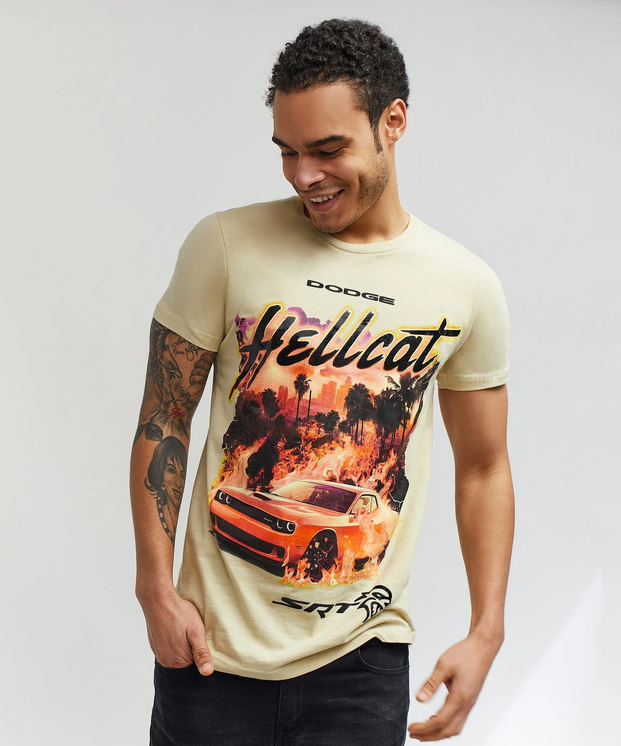 Dodge Hellcat Printed Tee - Tan