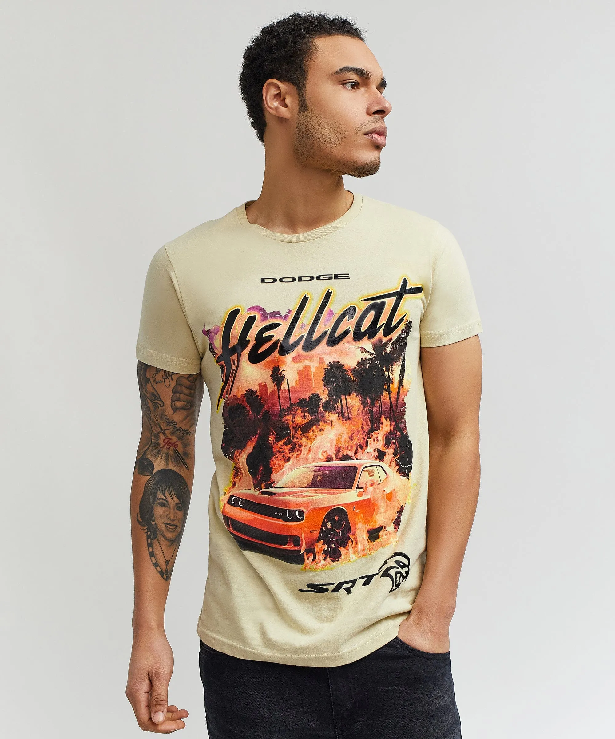 Dodge Hellcat Printed Tee - Tan