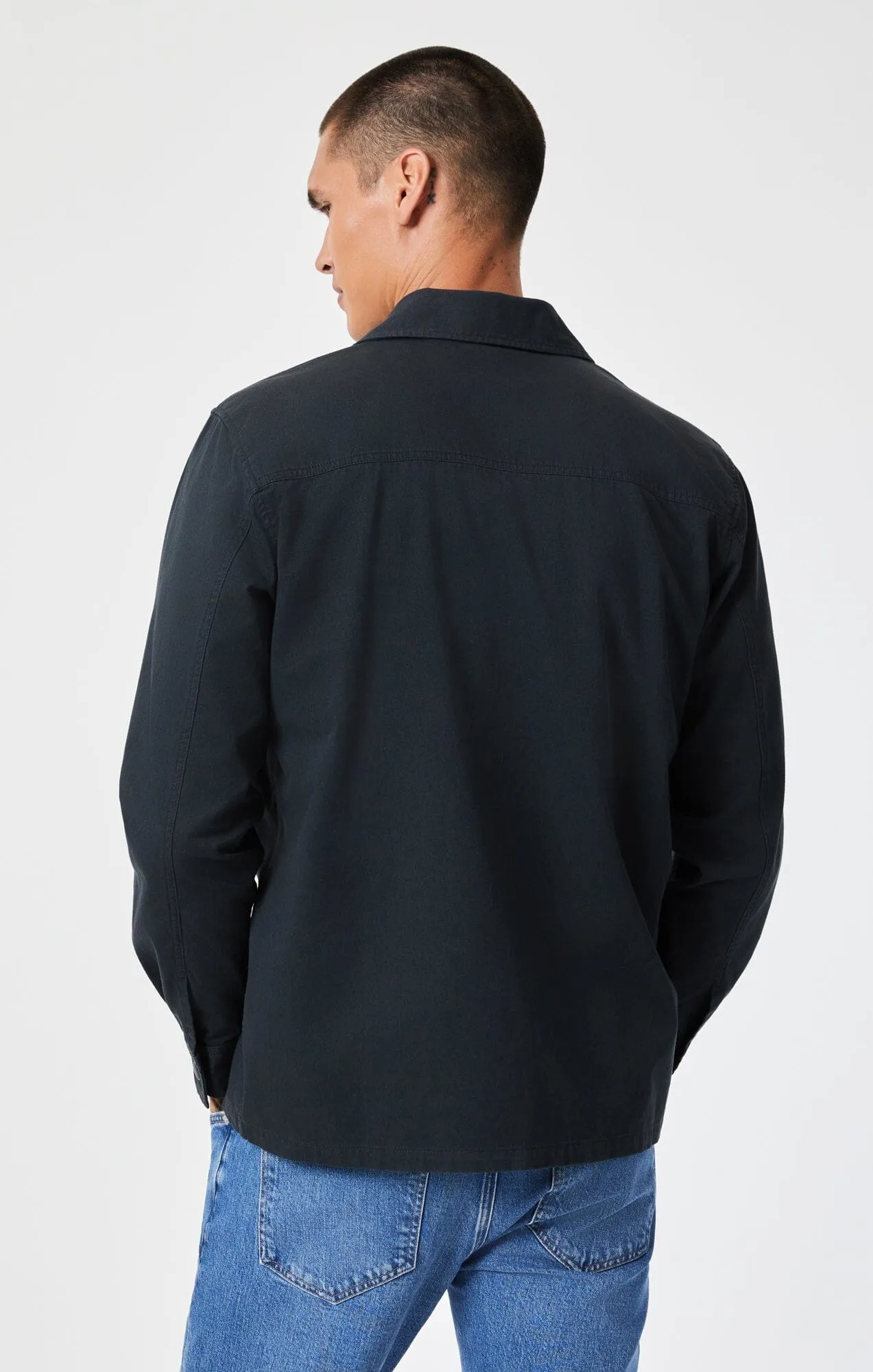 DOUBLE POCKET OVERSHIRT IN PIRATE BLACK