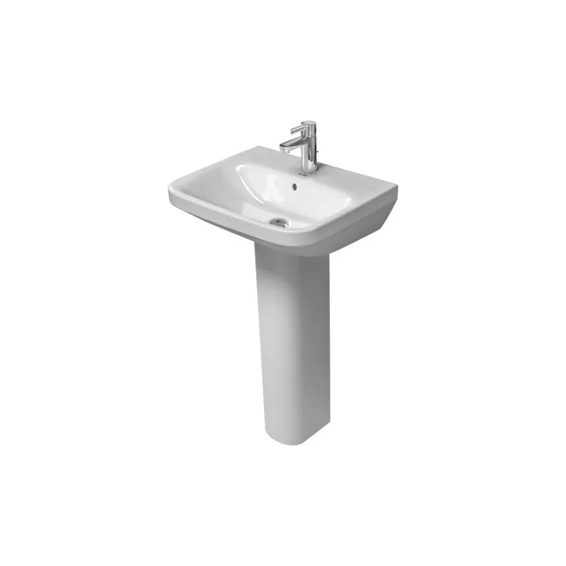 DuraStyle 17.38" x 21.63" x 6.75" Ceramic Wall Mount Pedestal Bathroom Sink in White