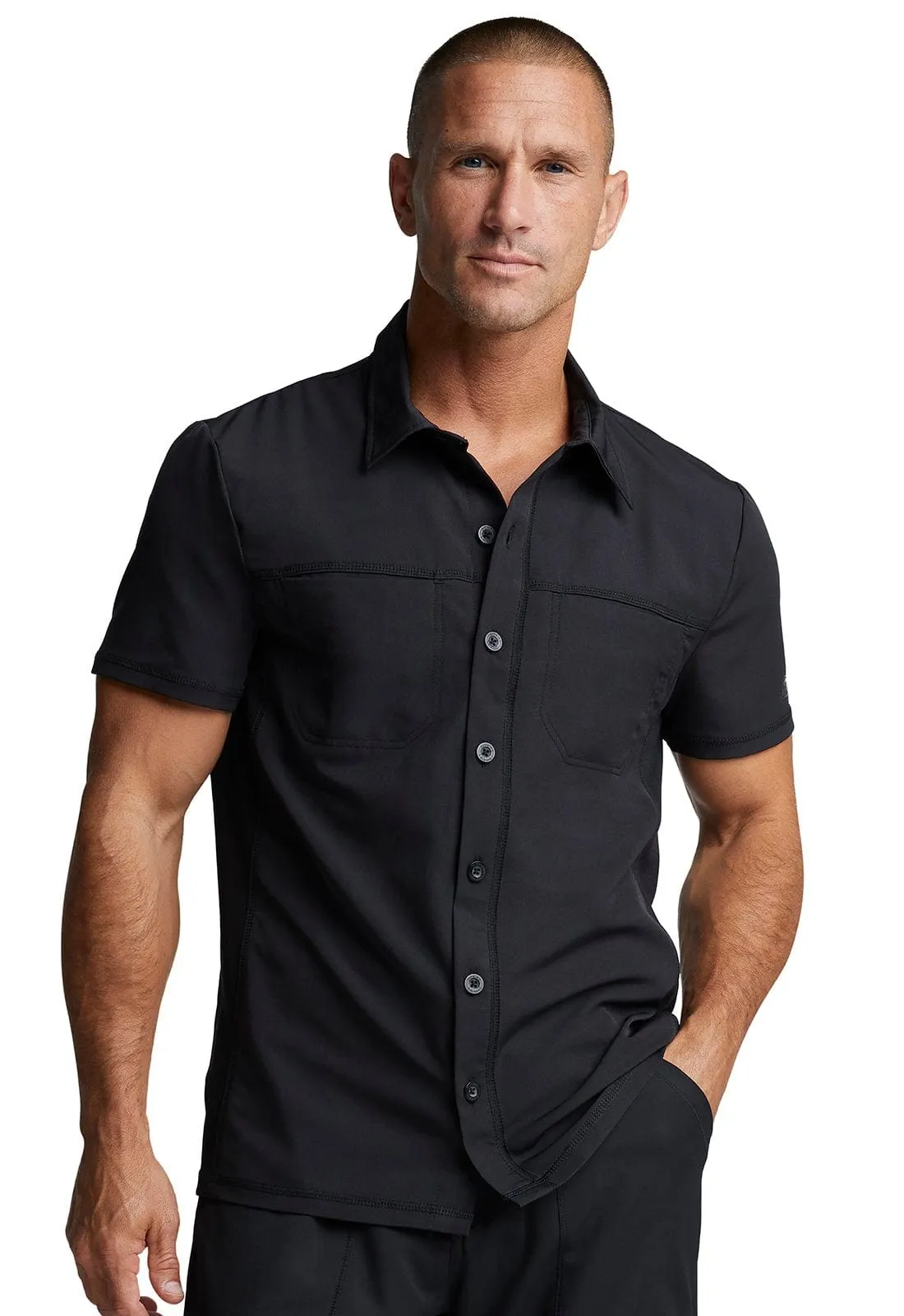 Dynamix Dickies  Men's Button Front Collar Shirt Black DK820