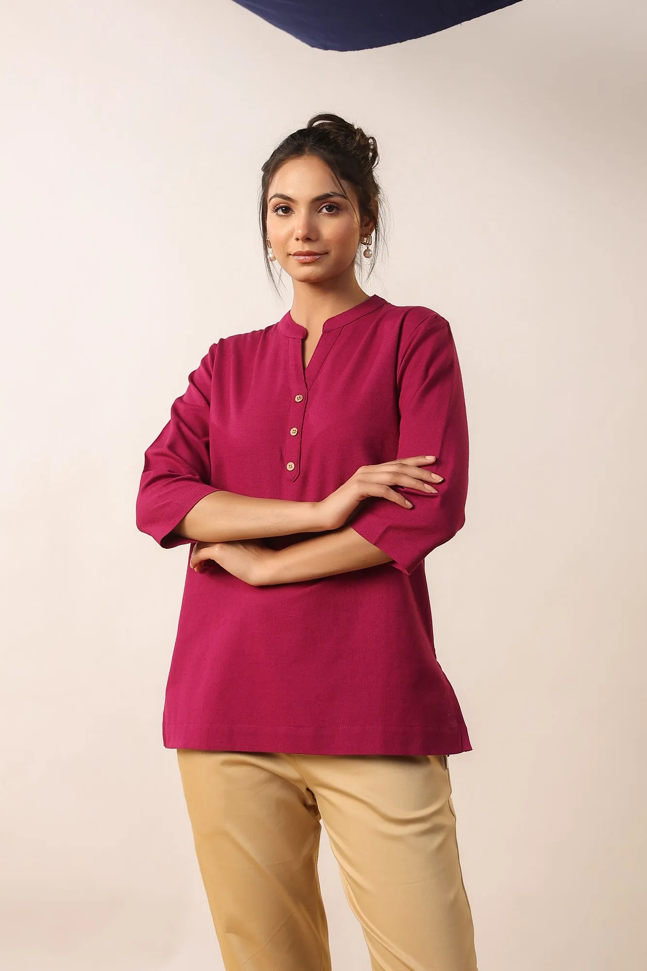 Earthy Magenta Cotton Top