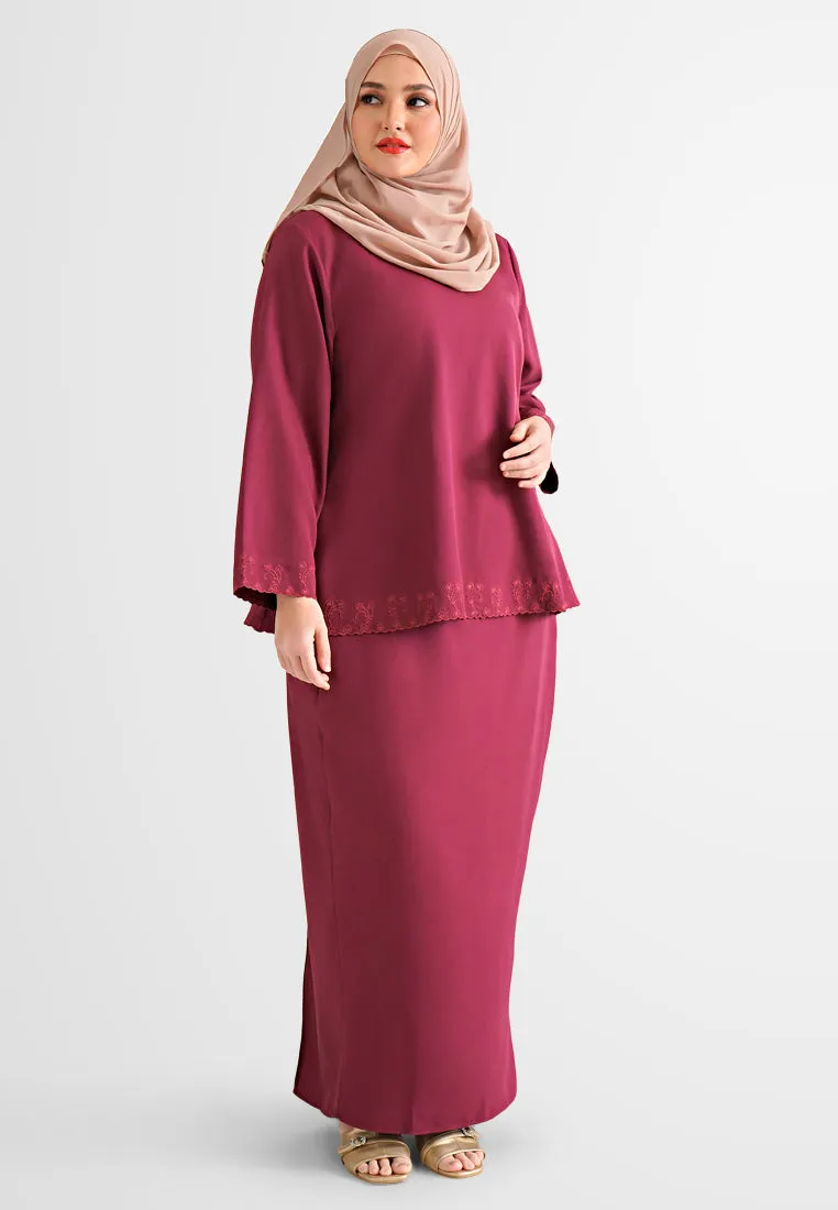 Emona Minimalist Embroidery Kurung Kedah Set