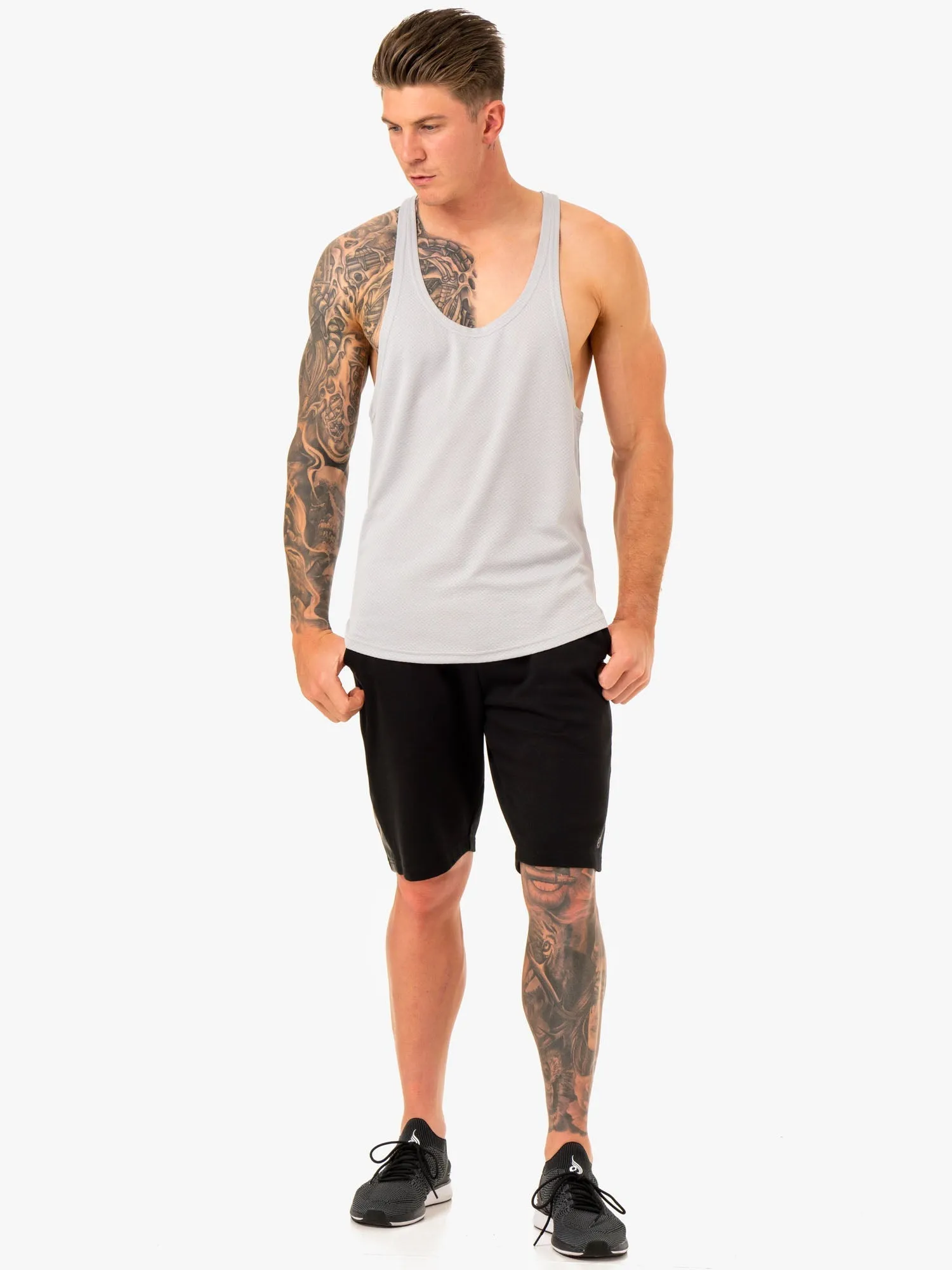 Enhance Stringer T-Back - Snow Grey