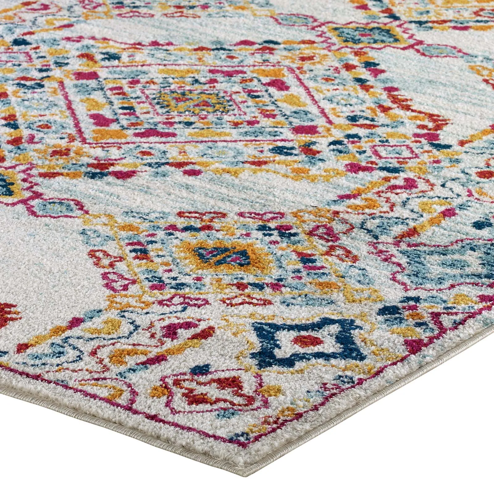 Entourage Khalida Distressed Vintage Floral Lattice Area Rug