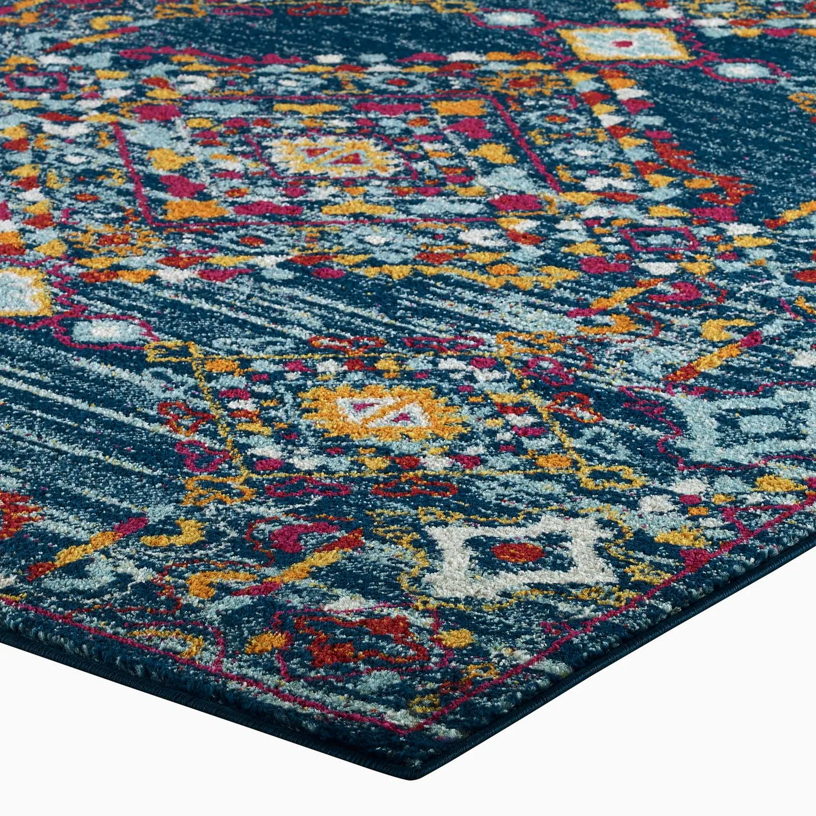 Entourage Khalida Distressed Vintage Floral Lattice Area Rug