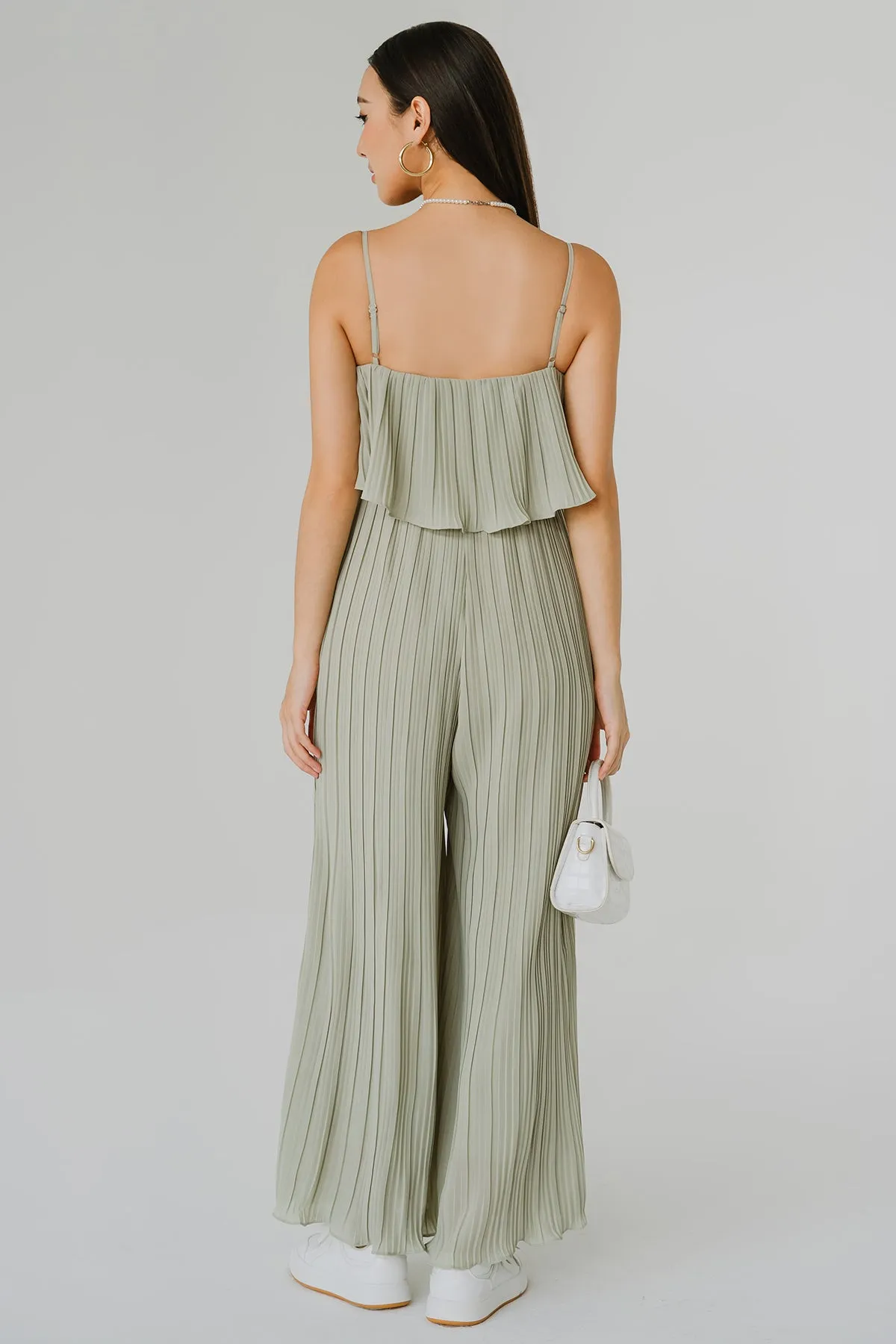 Flair Pleat Jumpsuit (Pale Sage)