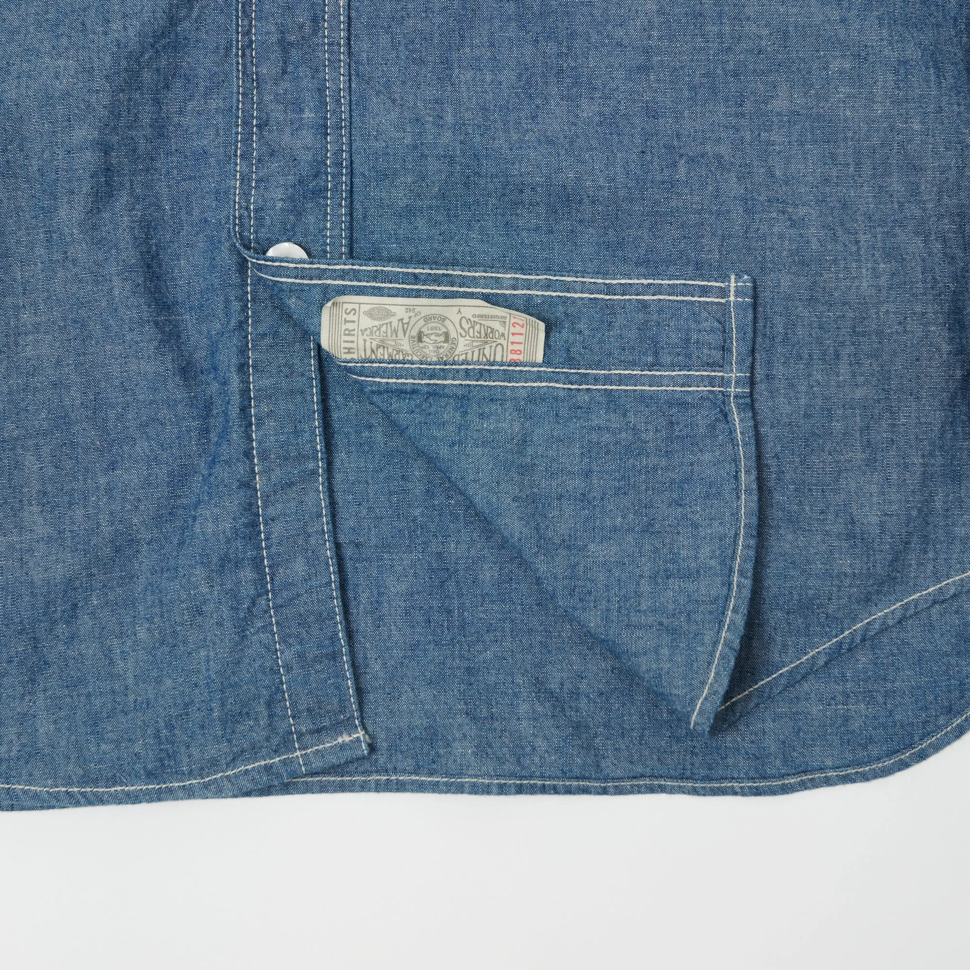 Freewheelers 'The Ironall' Long Sleeve Work Shirt - Indigo Chambray