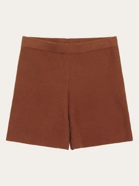 GALE mid-rise cotton racking stitch shorts - GOTS/Vegan - Tiramisu