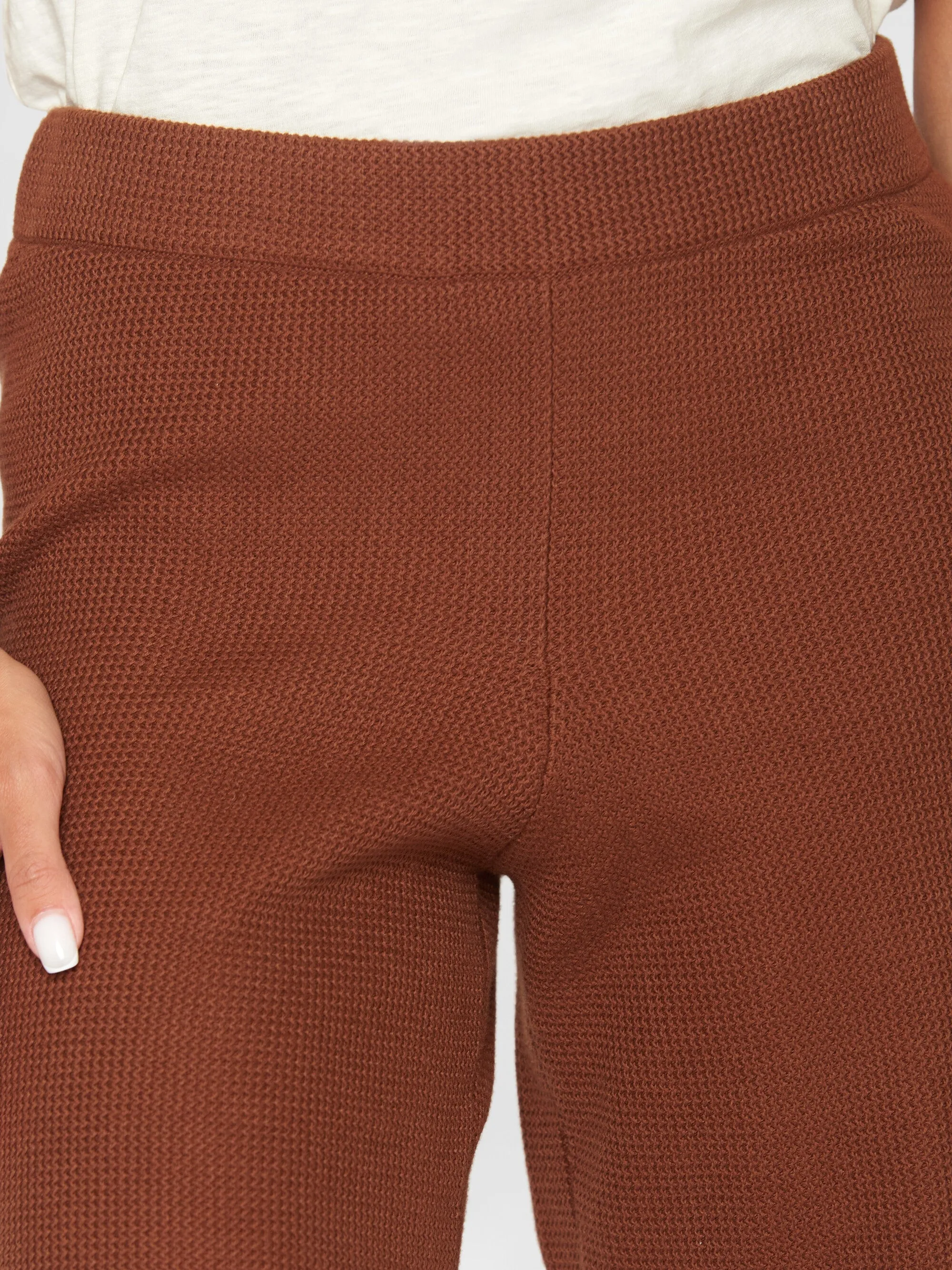 GALE mid-rise cotton racking stitch shorts - GOTS/Vegan - Tiramisu