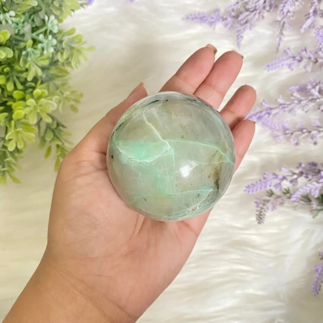 Garnierite Green Moonstone Sphere