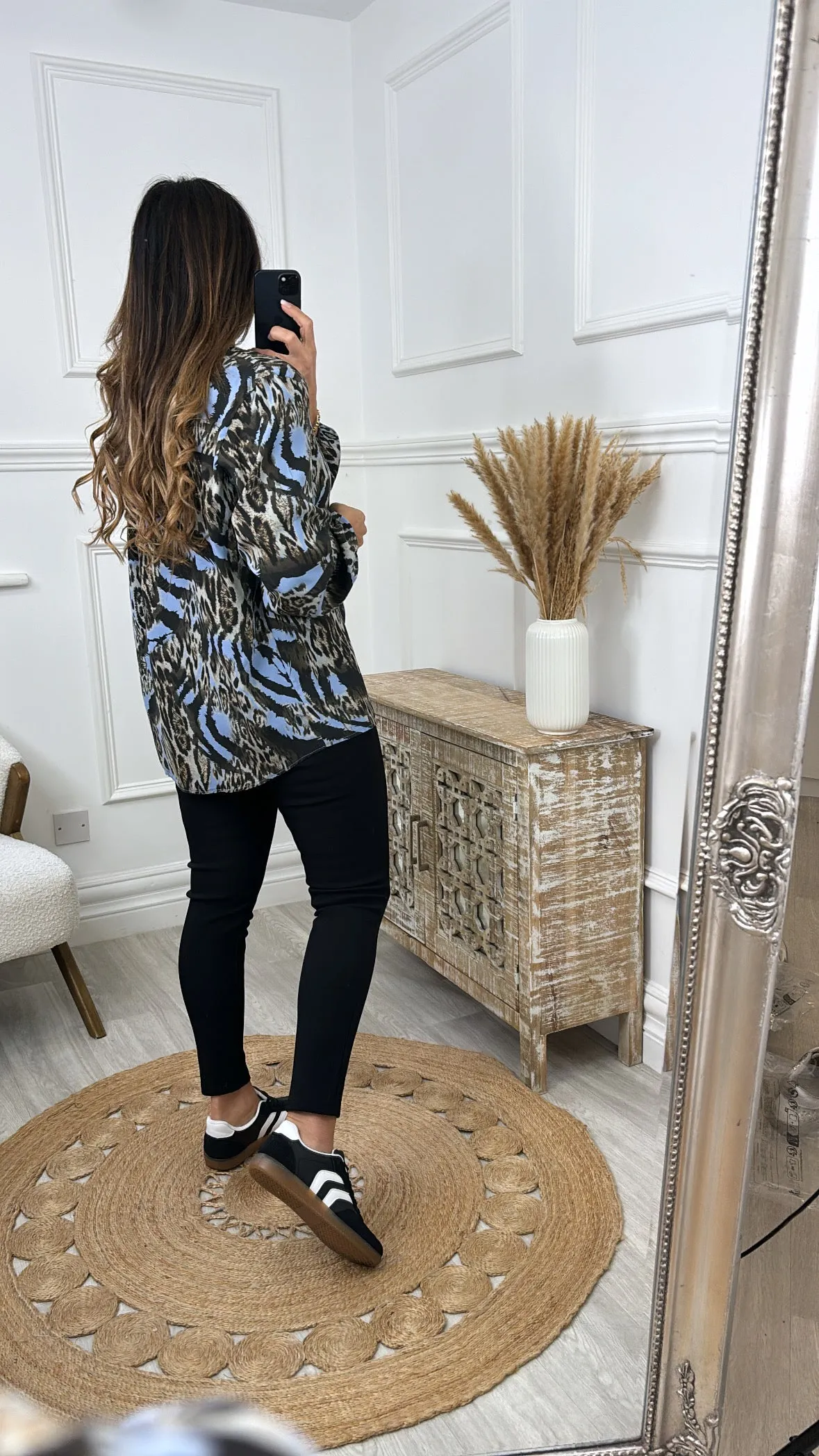 Gemma Blue Animal Print Blouse