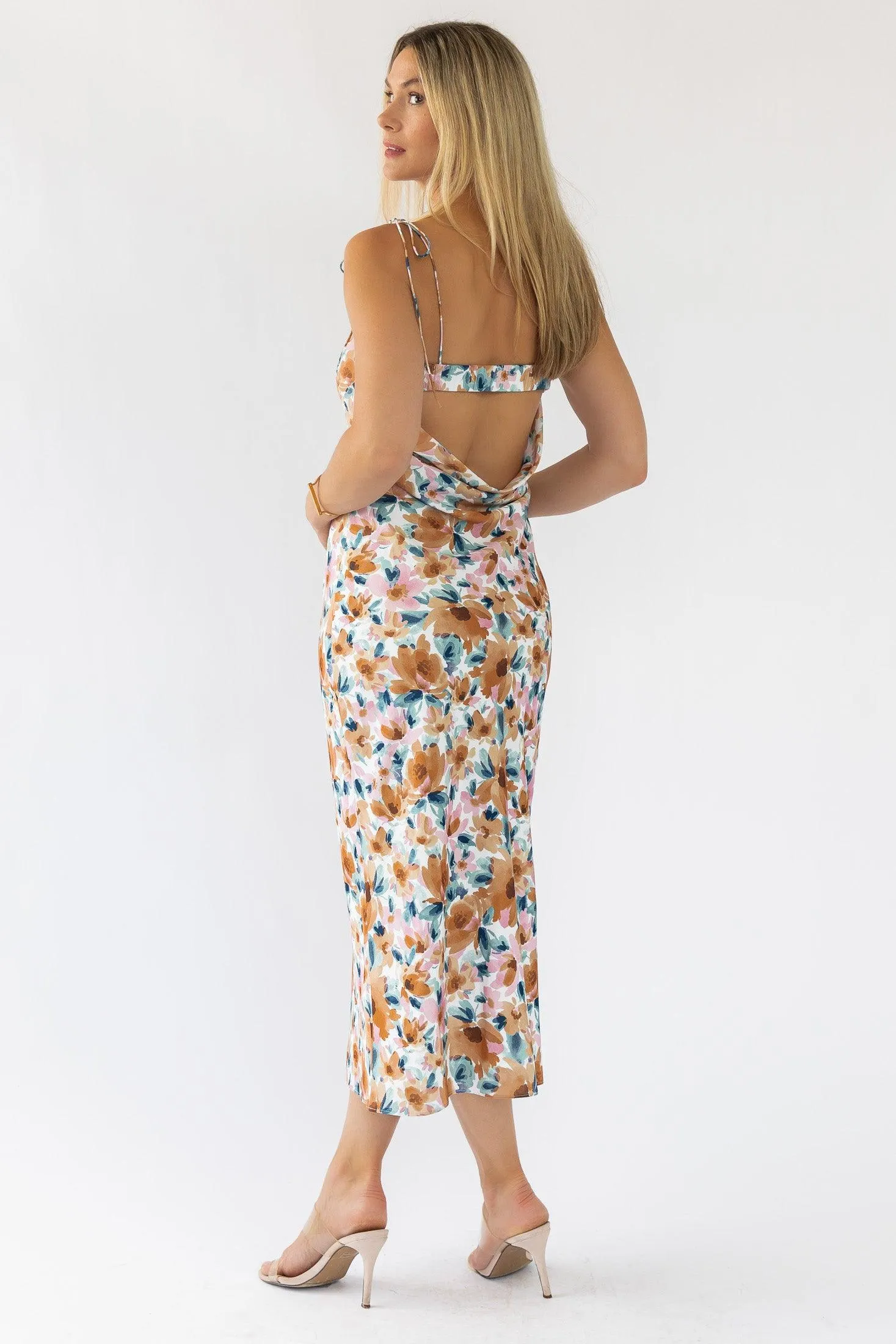 Gemma Floral Cami Cowl Back Dress - Final Sale