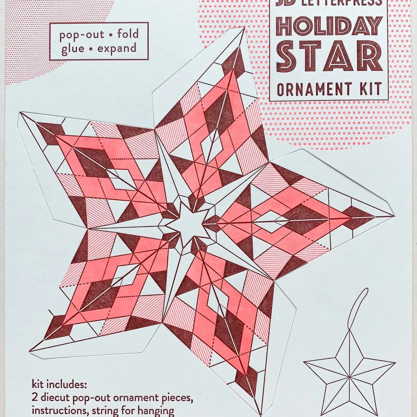 Geometric Cardboard Star Ornament Kit