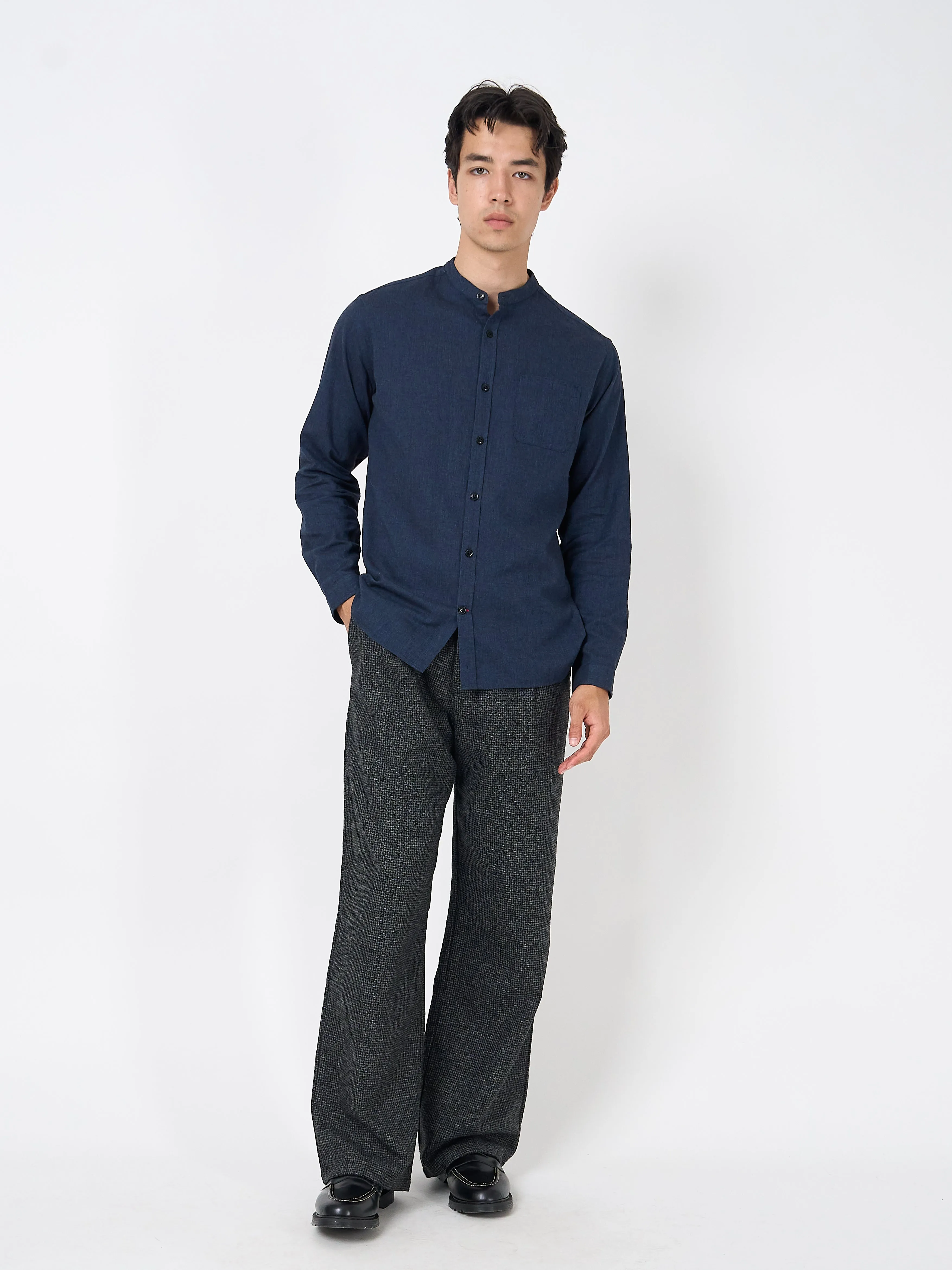 Grandad Shirt Wyatt Navy