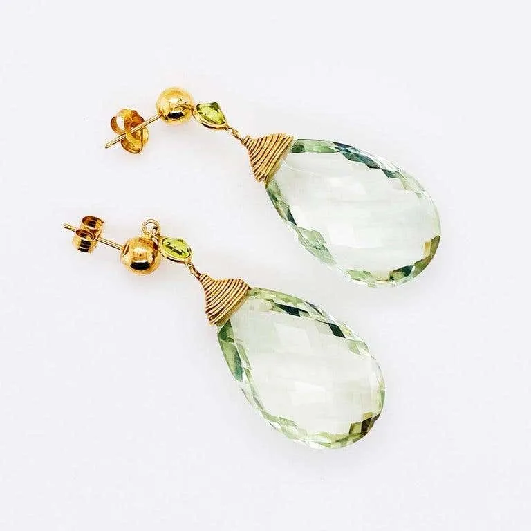 Green Quartz Dangle Earrings