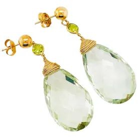 Green Quartz Dangle Earrings