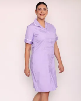 Halton Classic Collar Healthcare Dress - Lilac / White