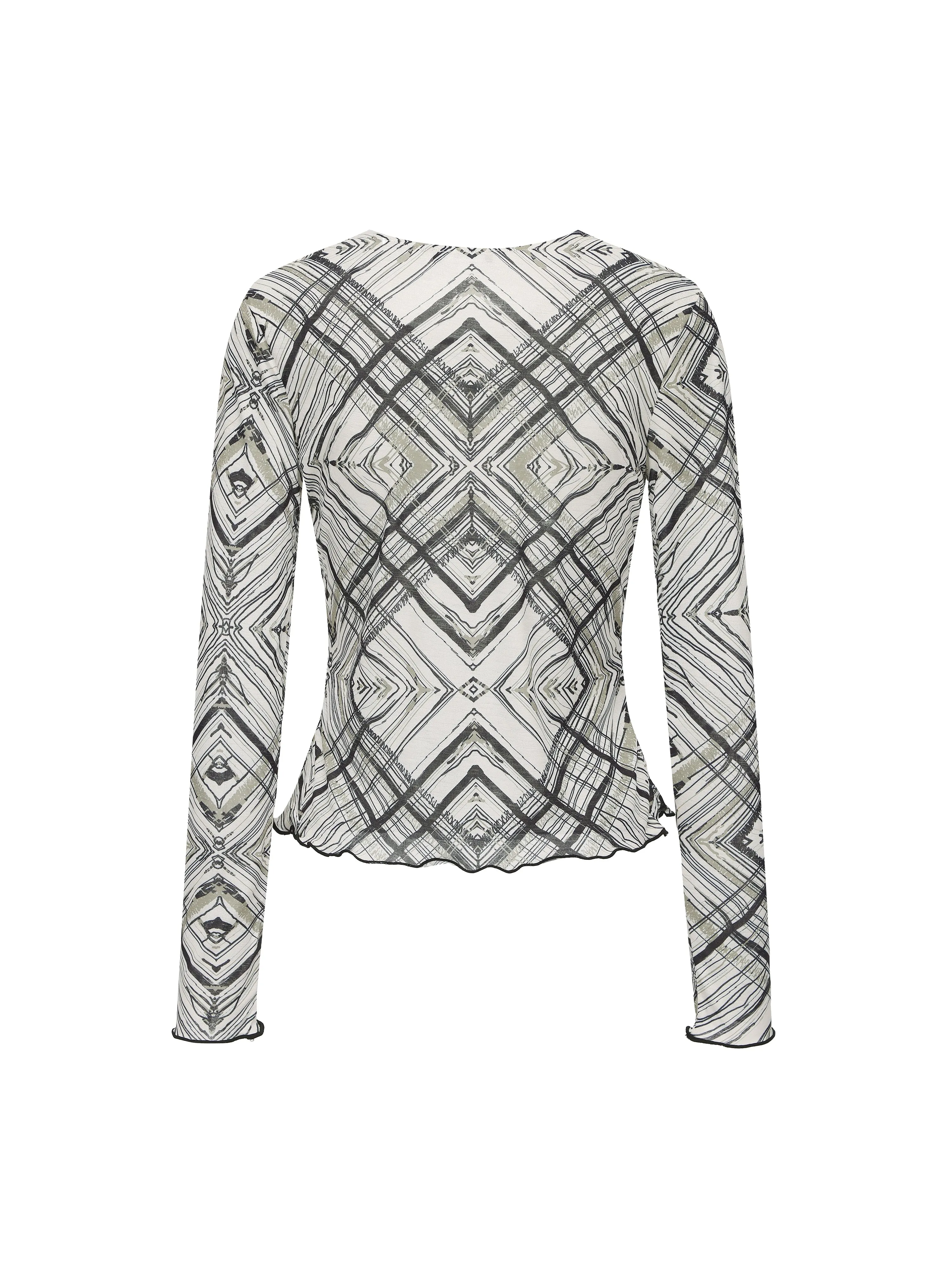 Handcrafted Checker Printed Tight Top