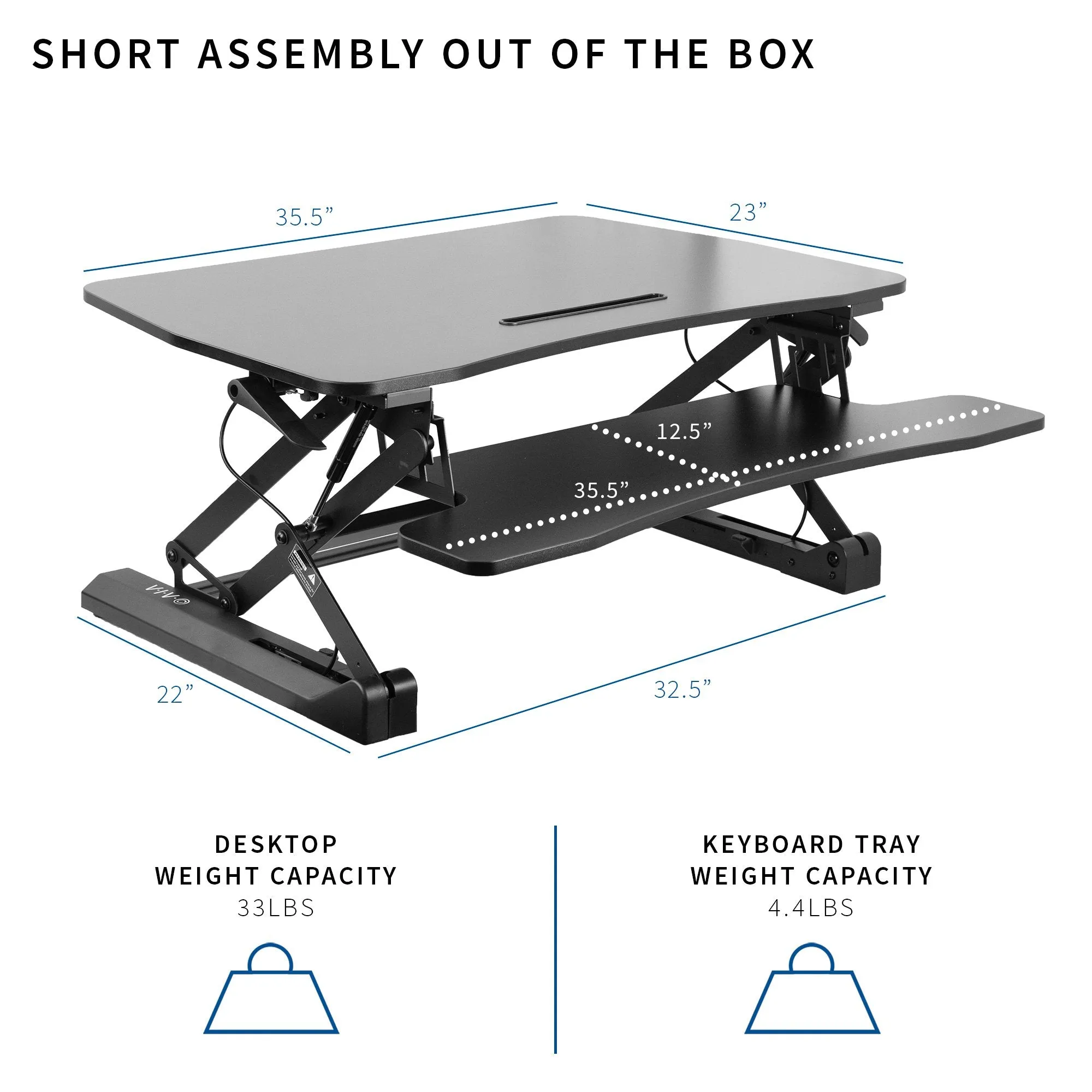 Height Adjustable Desk Converter ("36)