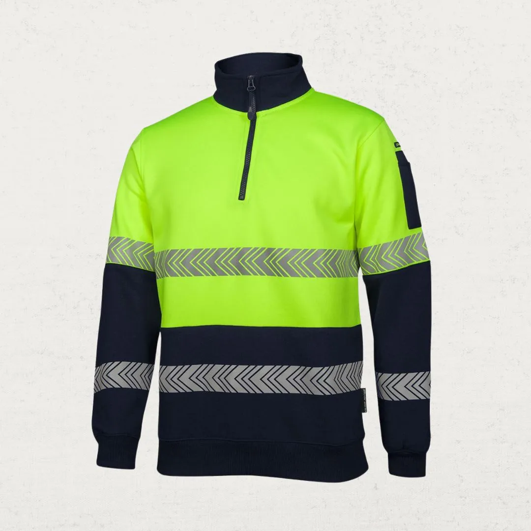 Hi Vis Half Zip Segmented Taped Fleecy Jumper