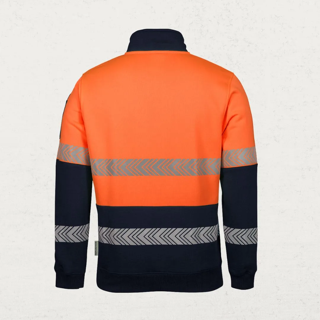 Hi Vis Half Zip Segmented Taped Fleecy Jumper