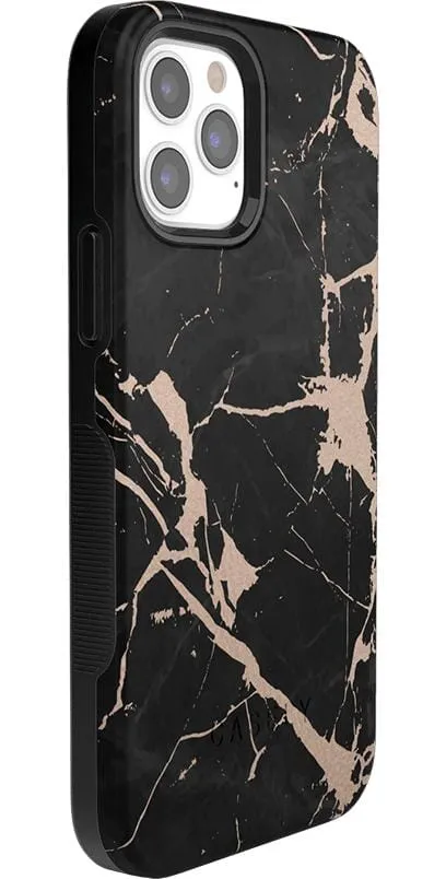 Hidden Gem | Rose Gold and Black Marble Case