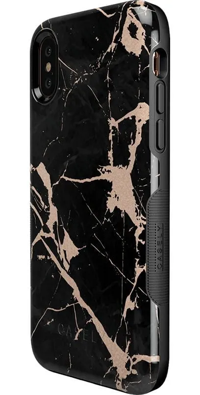 Hidden Gem | Rose Gold and Black Marble Case