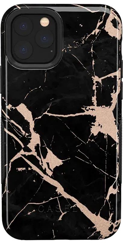 Hidden Gem | Rose Gold and Black Marble Case