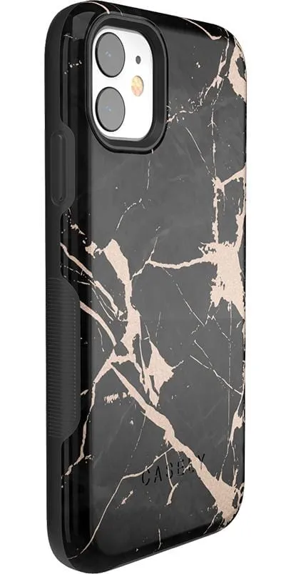 Hidden Gem | Rose Gold and Black Marble Case