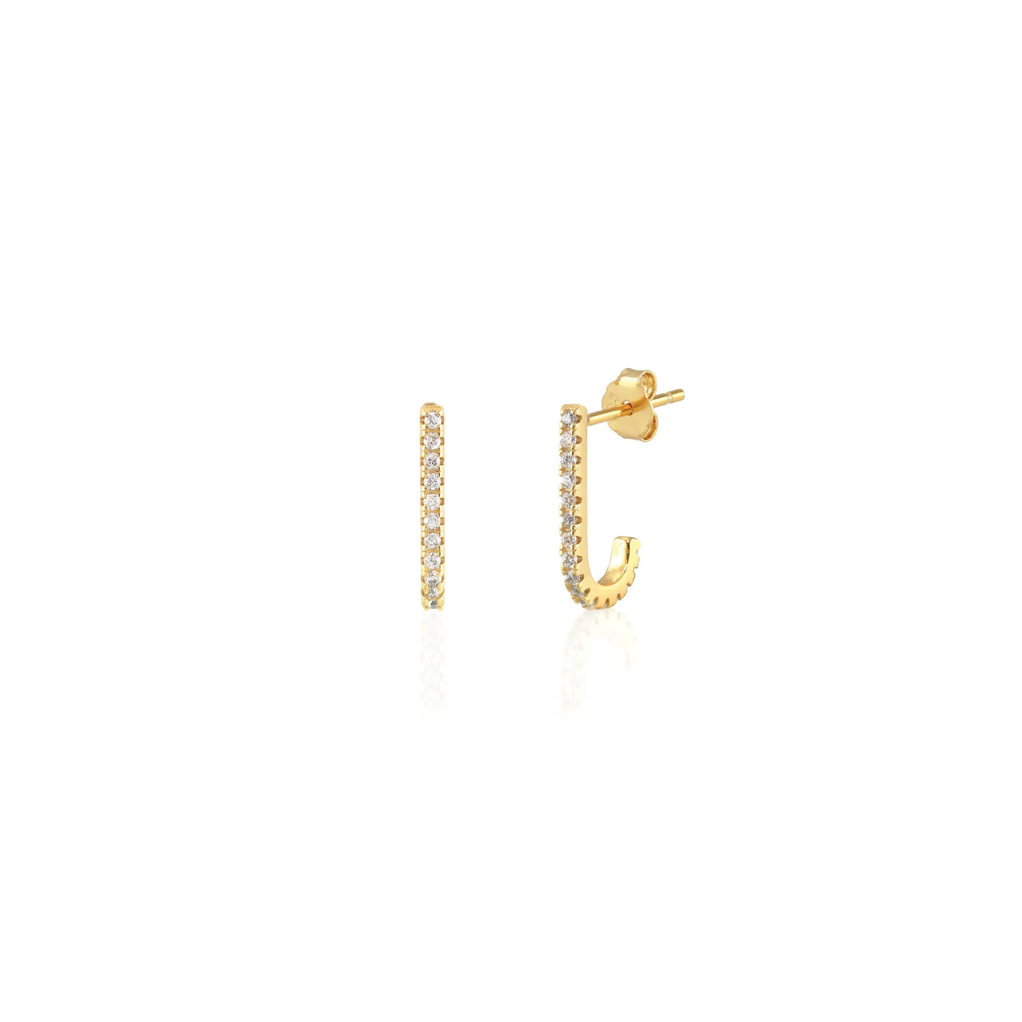 Hook Crystal Post Earrings