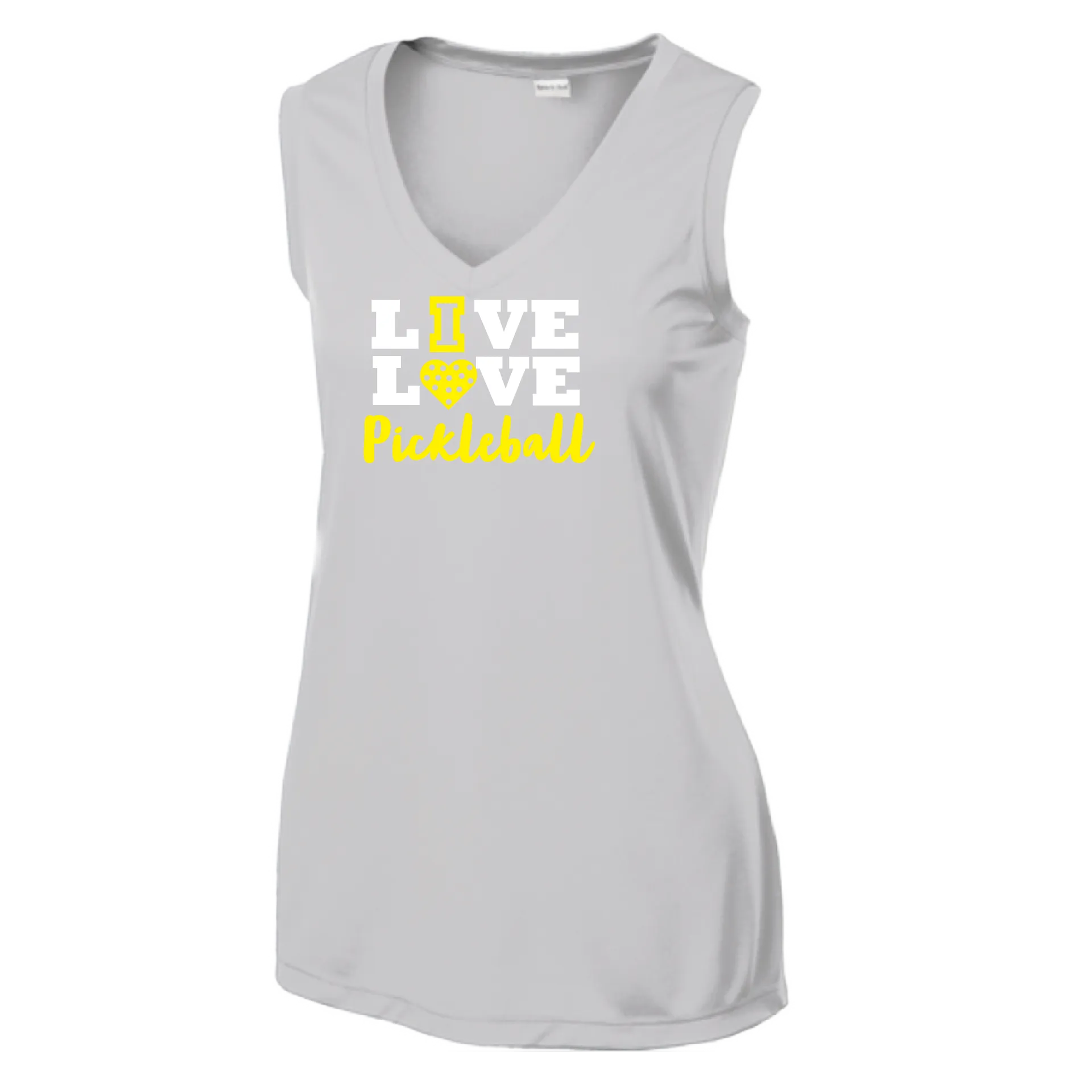 Live Love Pickleball | Women’s Sleeveless Athletic Shirt | 100% Polyester