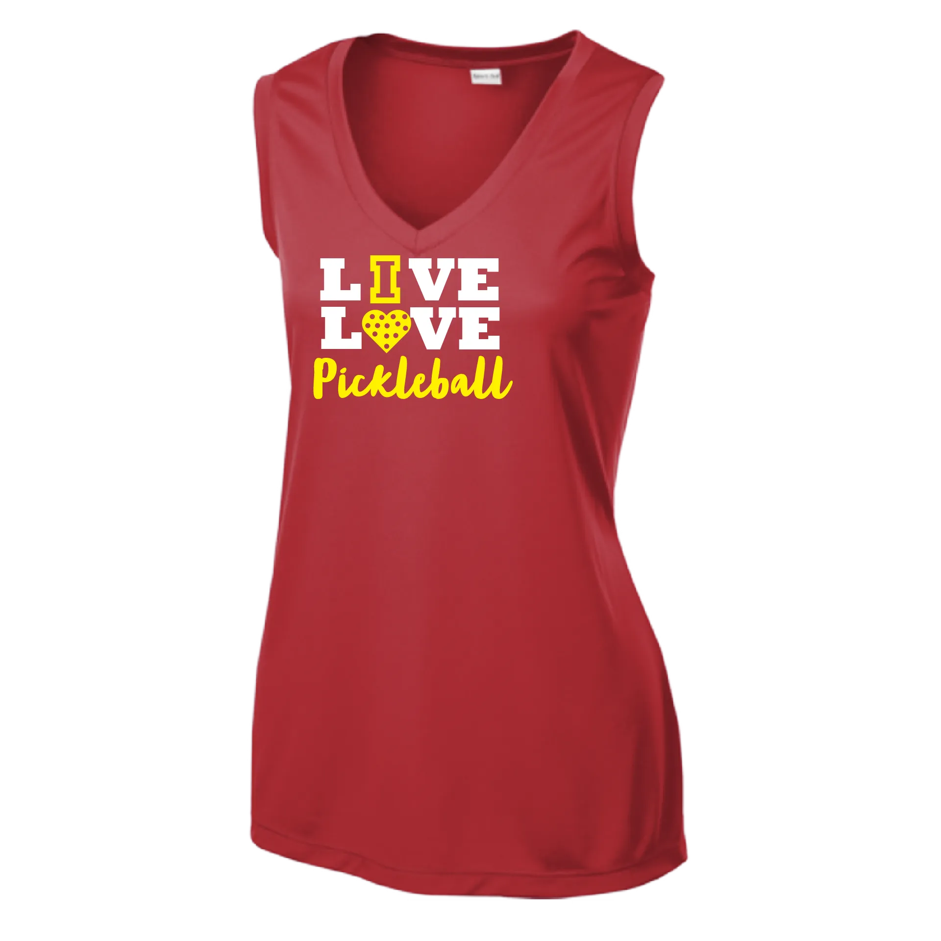 Live Love Pickleball | Women’s Sleeveless Athletic Shirt | 100% Polyester