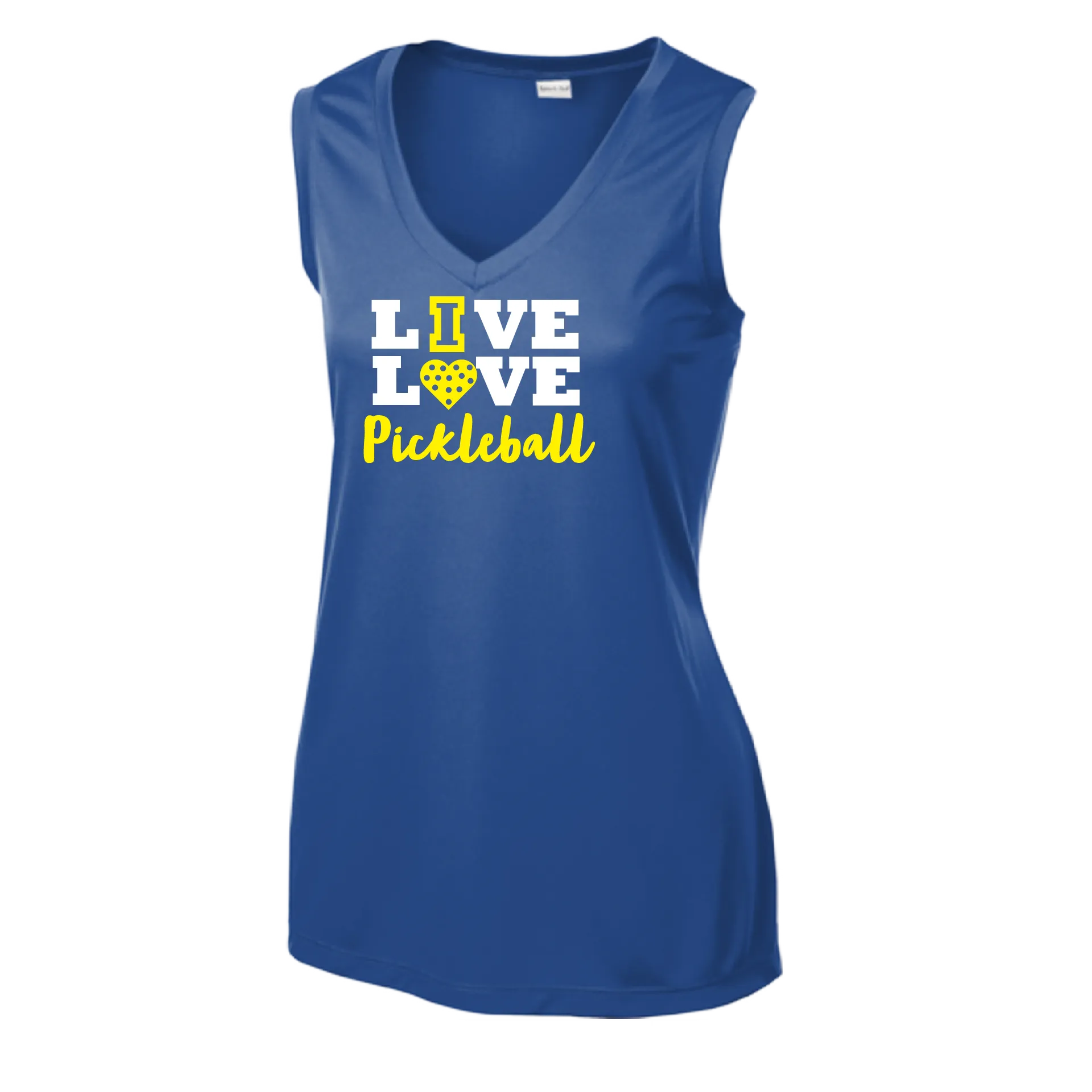 Live Love Pickleball | Women’s Sleeveless Athletic Shirt | 100% Polyester