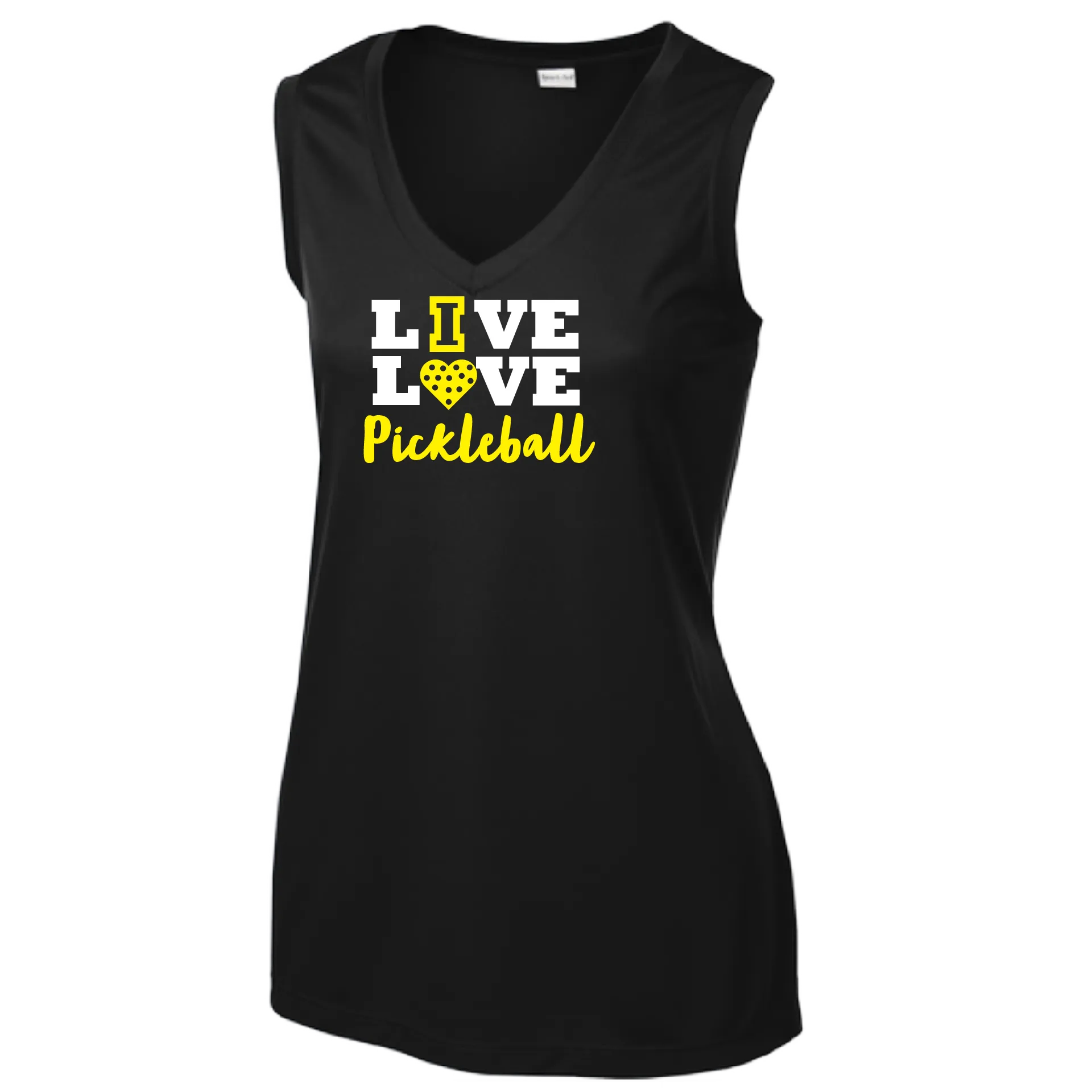 Live Love Pickleball | Women’s Sleeveless Athletic Shirt | 100% Polyester