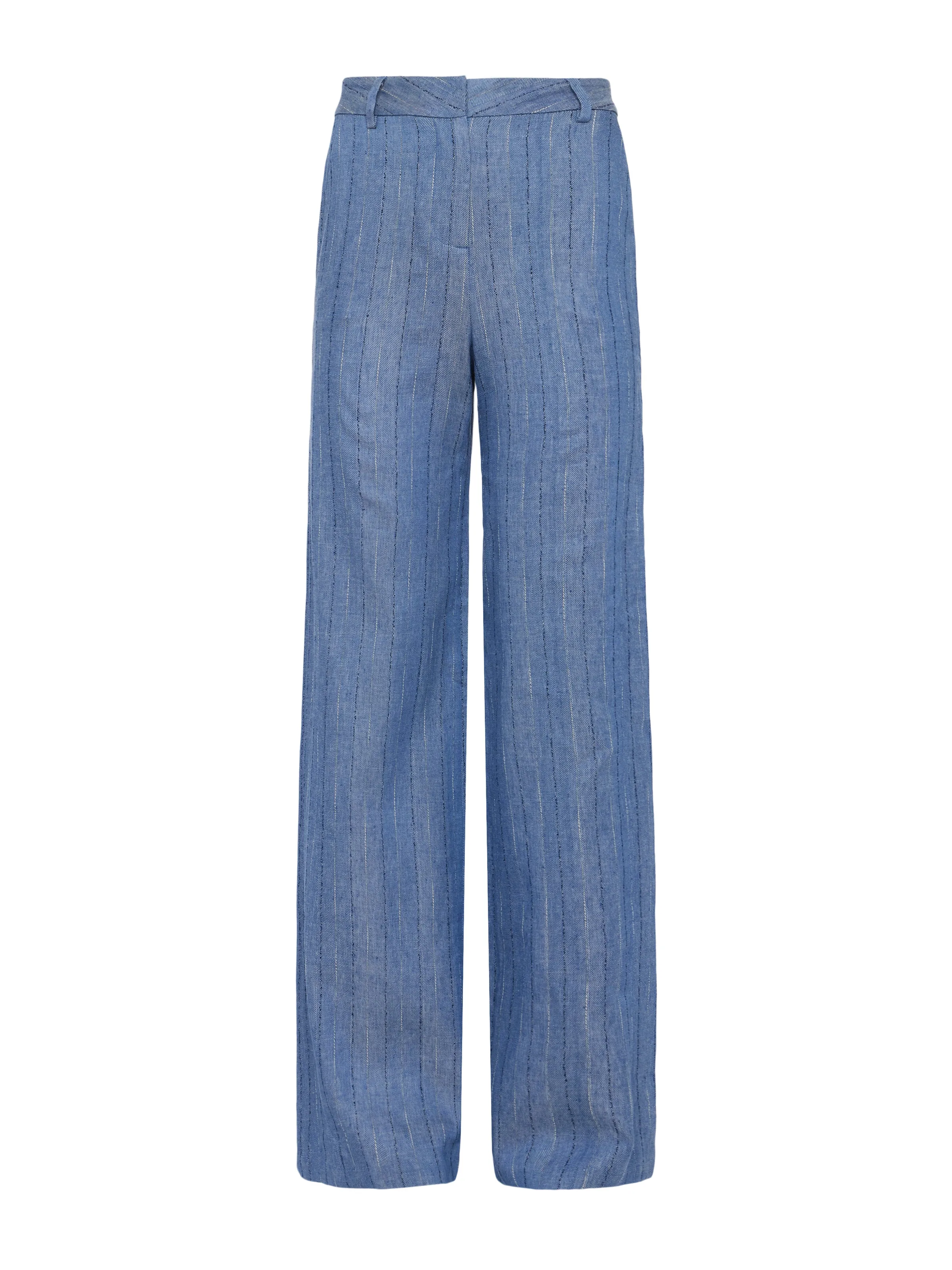 Livvy Linen-Blend Straight-Leg Trouser