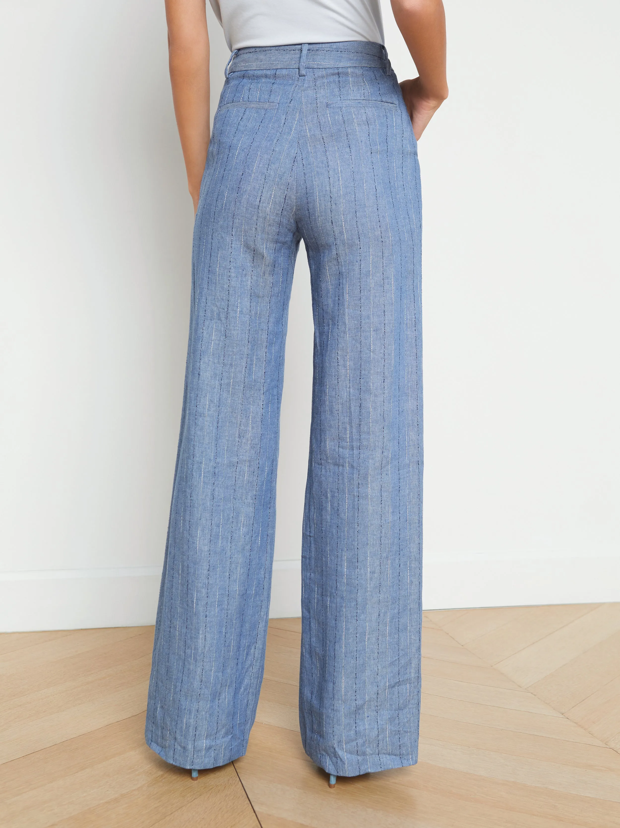 Livvy Linen-Blend Straight-Leg Trouser