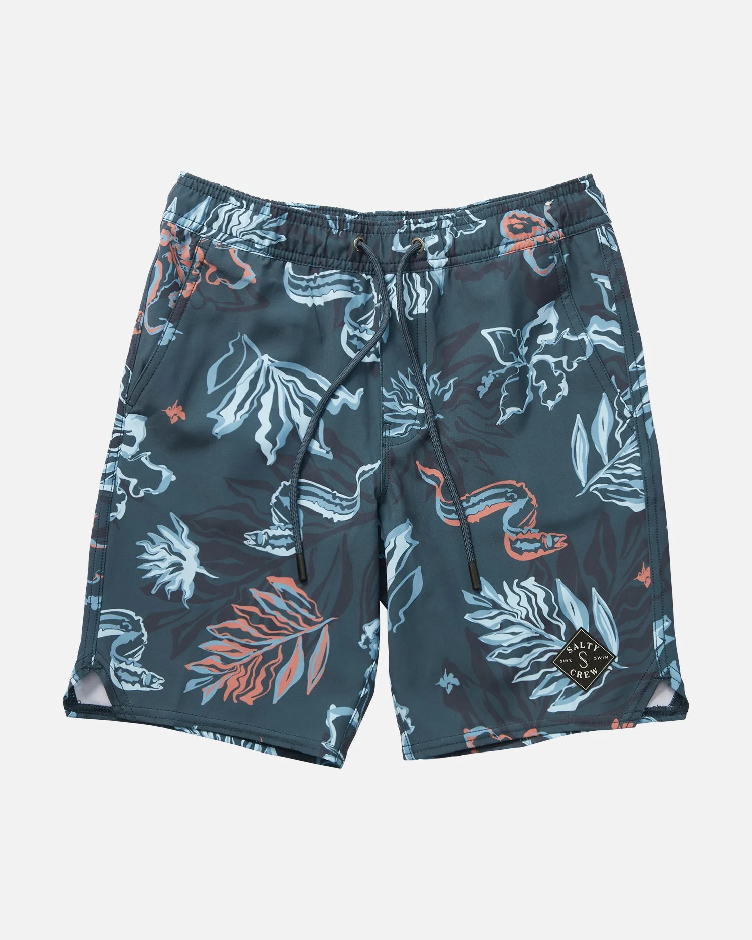 Lowtide Boys Dark Slate Elastic Boardshort