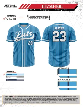 Lutz All Stars Mens  Full dye button up Replica Jersey