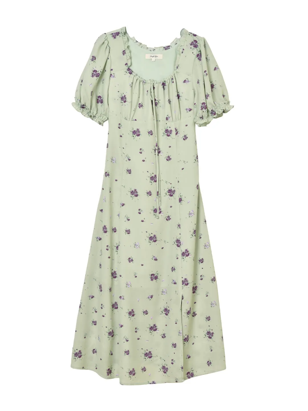 Magnolia Printed Floral Green Midi Dress