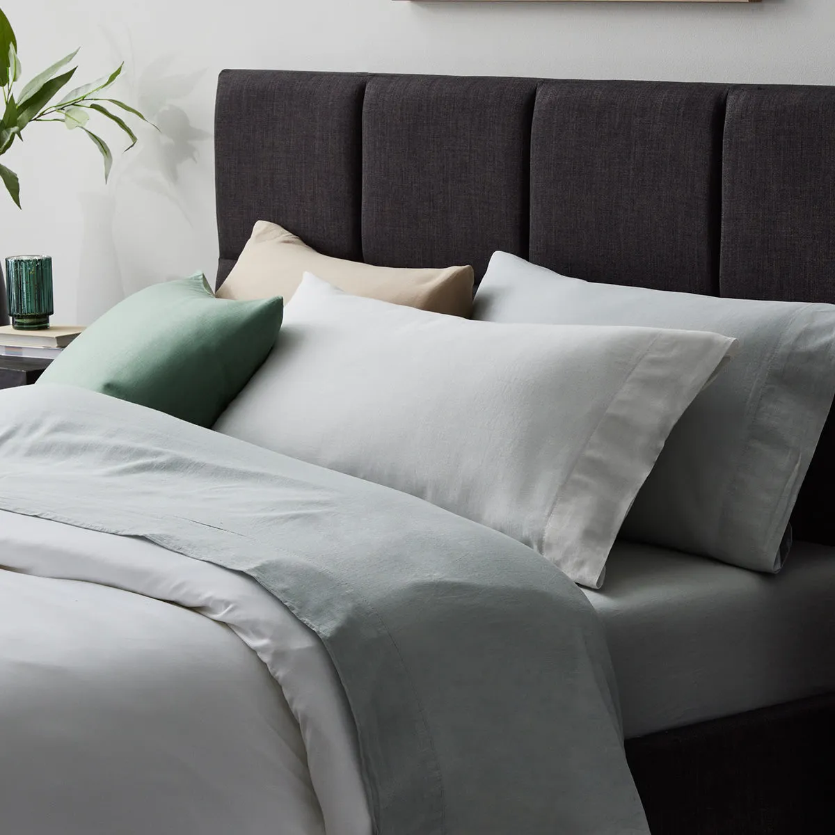 Malouf Linen-Weave Cotton Pillowcases