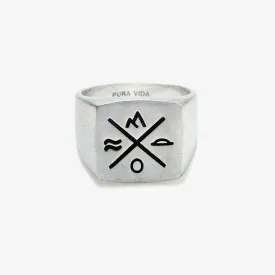 Men's Compass Signet Ring