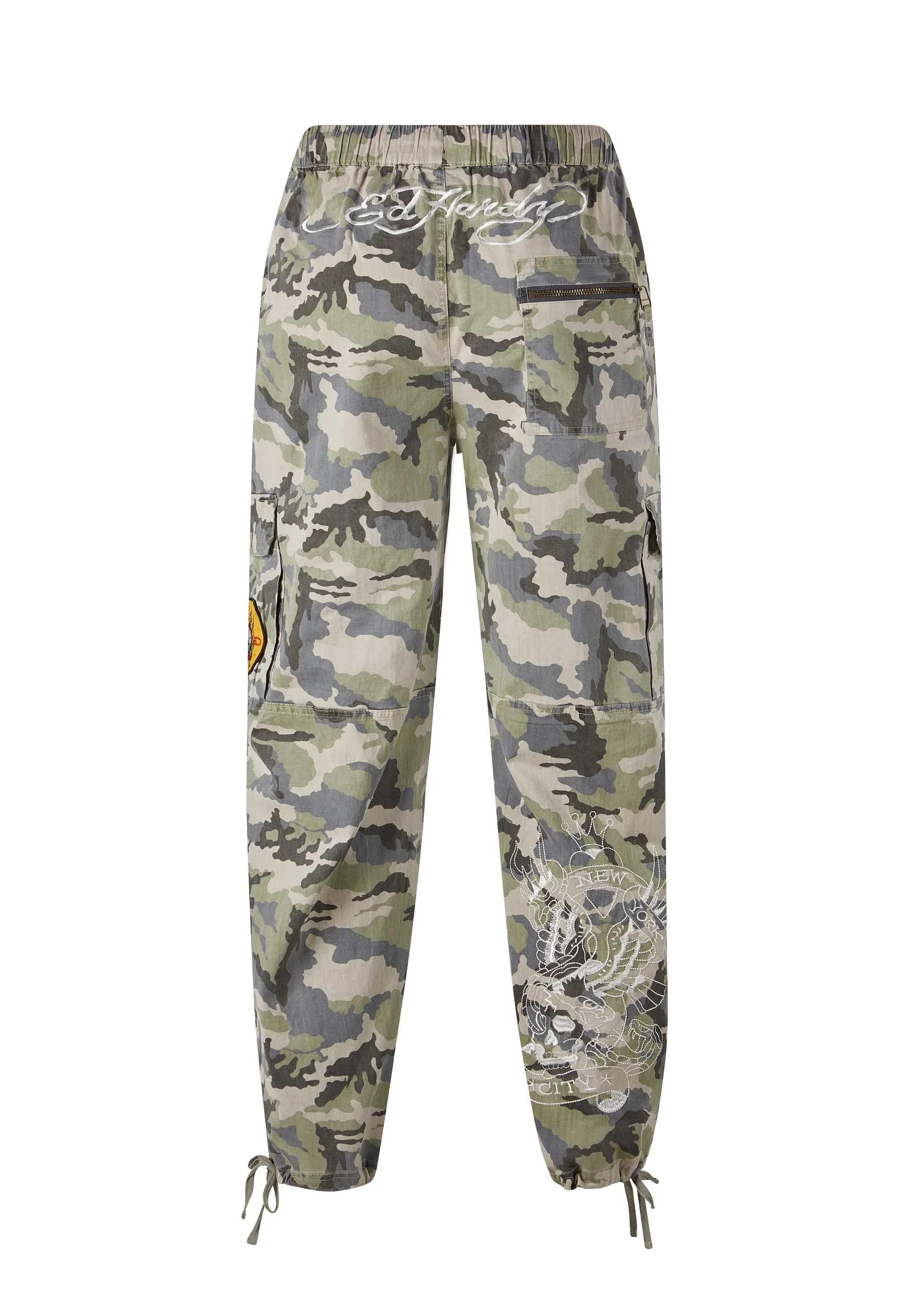 Mens Nyc Drag Woven Combat Trousers - Camo