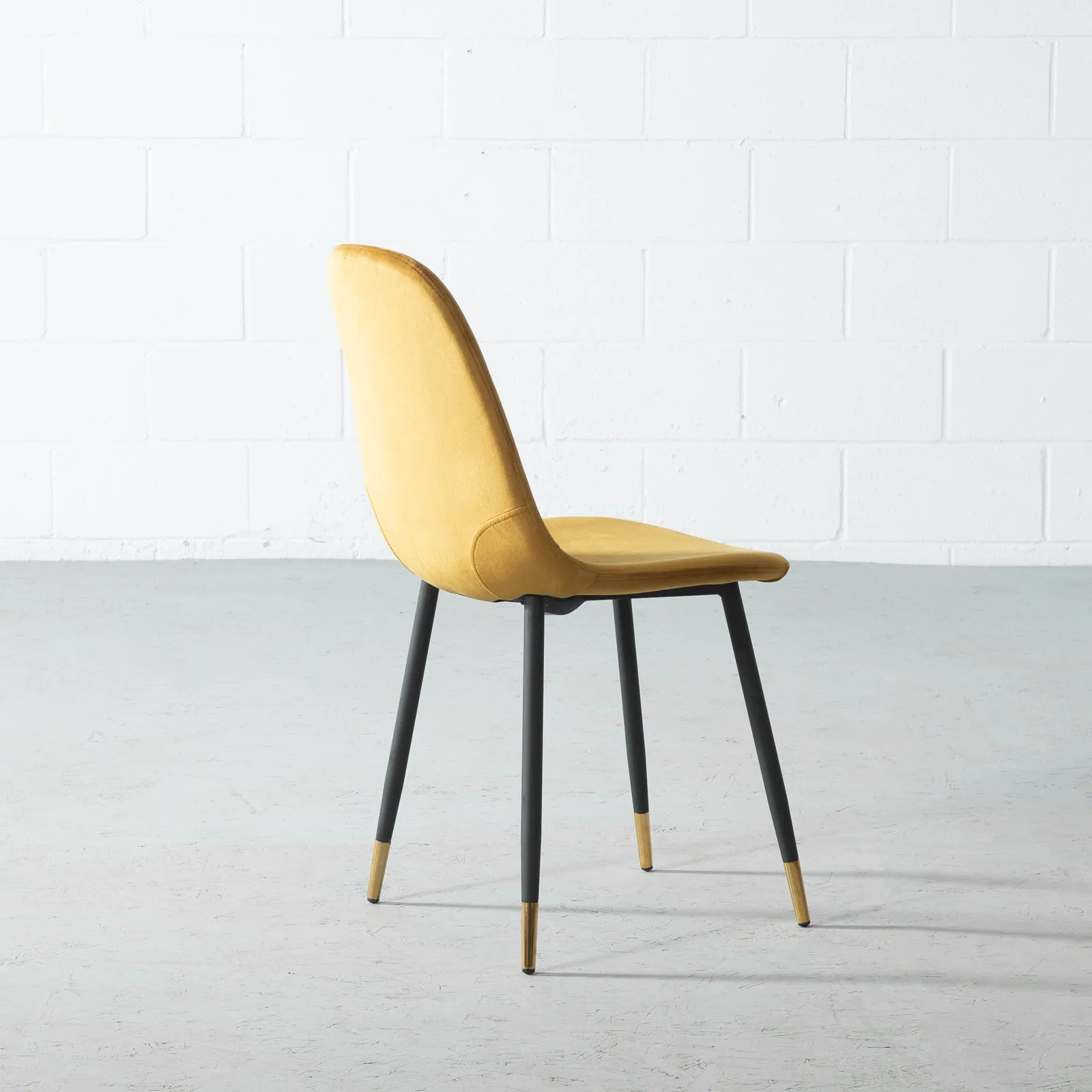 MILAN - Yellow Velvet Dining Chair