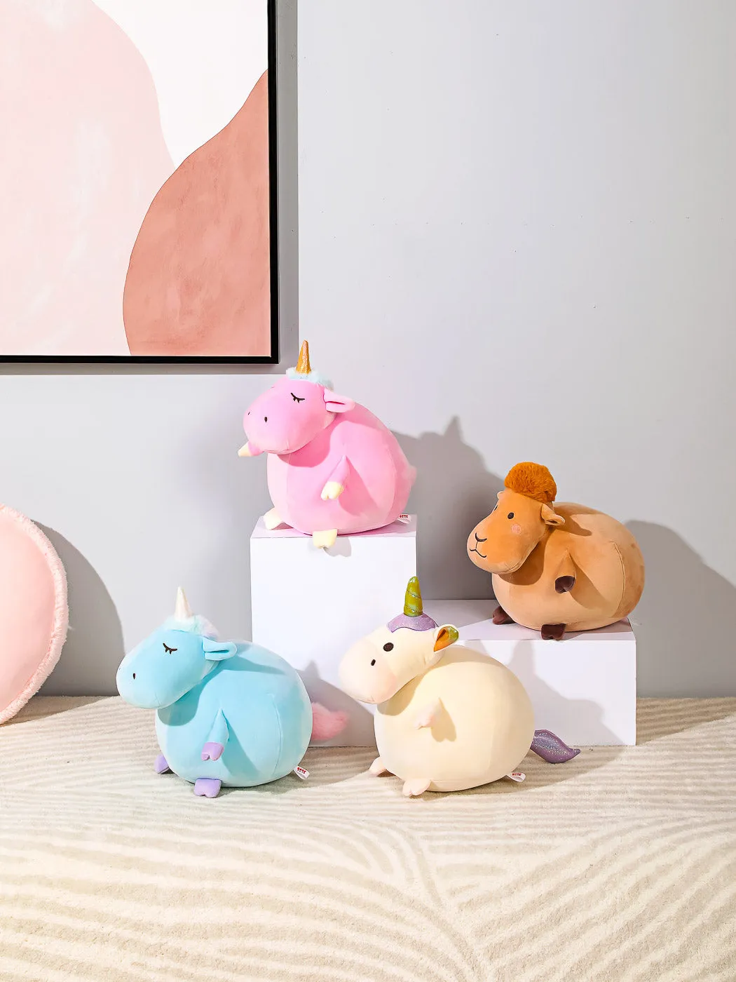 MINISO Round Plush Toy (White Unicorn)