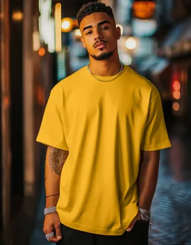 Mustard Solid Oversized T-shirt